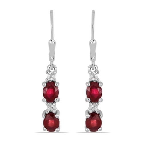 BUY 925 STERLING SILVER NATURAL GARNET GEMSTONE EARRINGS